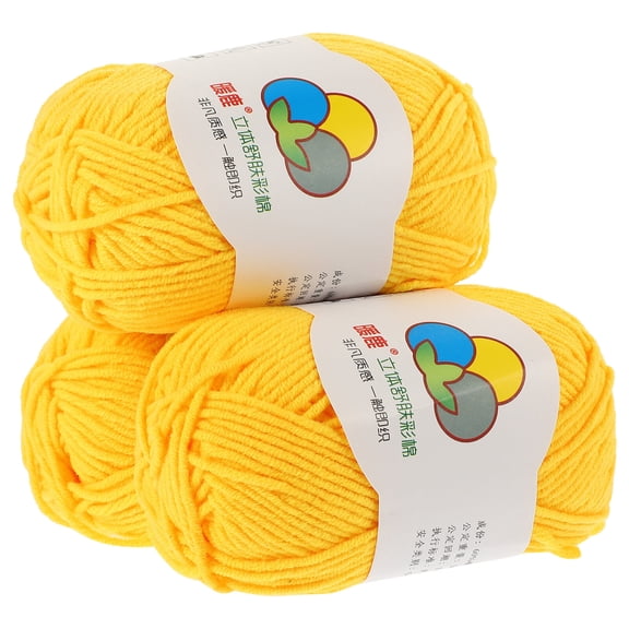 WEAVILUX Comfortable Yellow Cotton Yarn for Knitting and Hand Crochet Projects