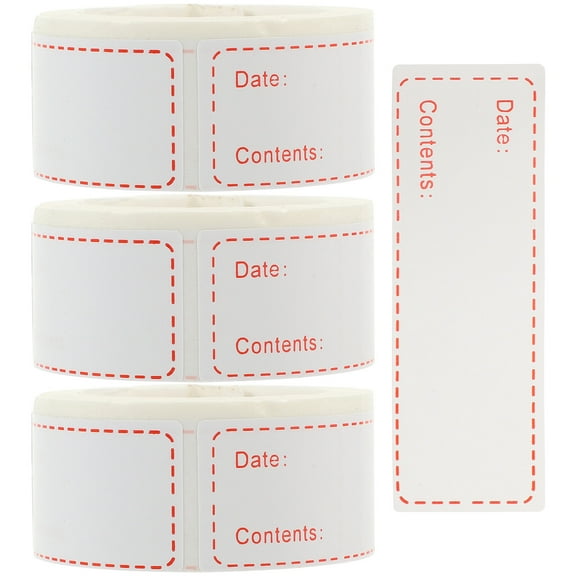 3 Rolls of Removable Food Prep Labels for Canning, Kitchen Storage, and Restaurant Use - Food Stickers for Home Organization