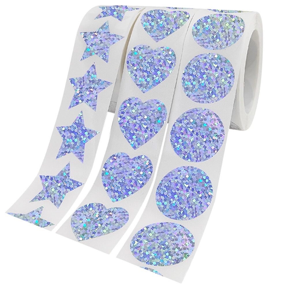 3 Rolls of Round Labels Wrapping Stickers Envelope Sticker Star and