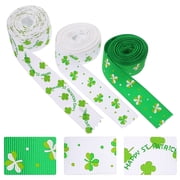3 Rolls of St Patricks Day DIY Ribbon Craft Ribbon Gift Box Package Ribbon for Gift Wrapping Decoration