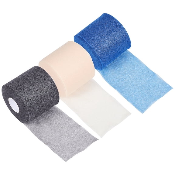 3 Rolls x 30Yds Athletic Sports Pre Wrap Tape Tan Pre Wrap 2.75" Wrapping Tape Sponge Underwrap Bandages for Hair Wrists Sportselbow Knees Ankles