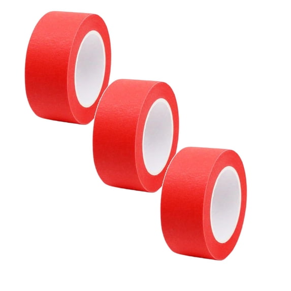 3 RollsMasking Tape,Colorful Masking Tapes for Painting and Artists Vibrant Rainbow Color Teacher Tape for Art Craft Labeling & Classroom Decorations(Red)