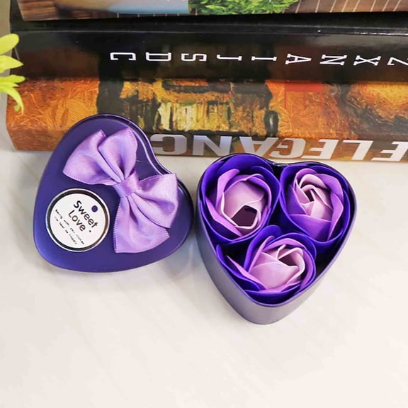 3 Rose Soap Flowers in Tin Gift Box, Long Lasting Scented Soap Bouquet, Romantic Valentine's Day Mother's Day Gift for Her, Bathroom Decor, Alternative to Fresh Flowers