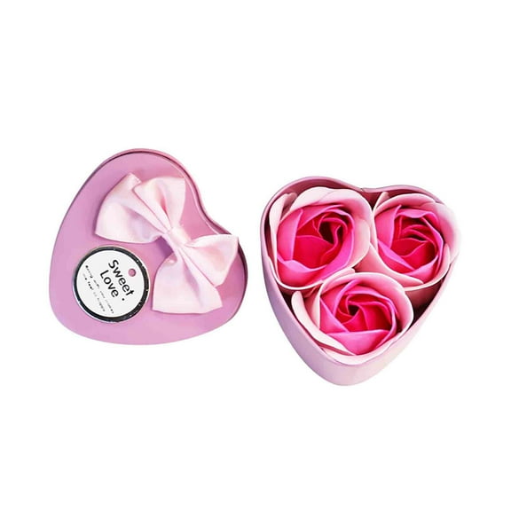3 Roses Soap Flower Tin Box Valentines Gift,2026 New Artificial Flower