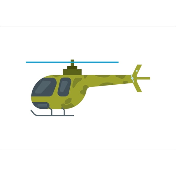 Cartoon Green Helicopter Edible Image Cake,Cupcake & Cookie Toppers, by TNCT (6 Count)