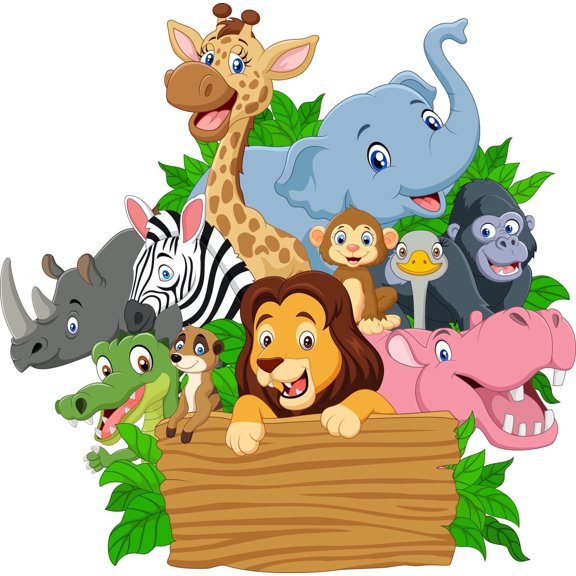 Jungle Safari Animals Photo Edible Image Cupcake & Cookie Toppers, by TNCT (6 Count)