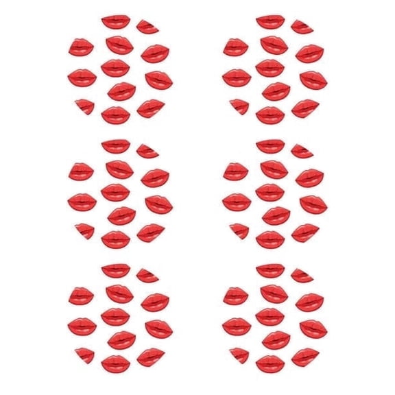 Red Kissy Lipstick Pattern Edible Image Cake, Cupcake & Cookie Toppers by TNCT, (6 Count)