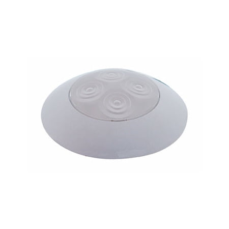 3" Round White 4 LED Boat RV Camper Accent Courtesy Light / Chrome Bezel