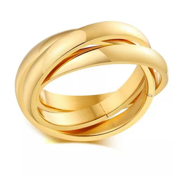 3 Round Women Stainless Steel Wedding Engagement Silver/Gold/Rose Gold Rings Set