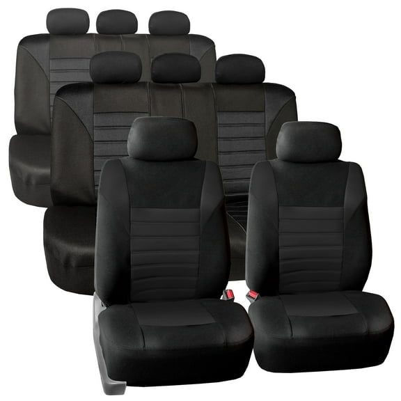 3 Row 8 Seaters SUV Seat Covers for Auto 3D Mesh Solid Black Full 3 Row Covers Set For SUV Van