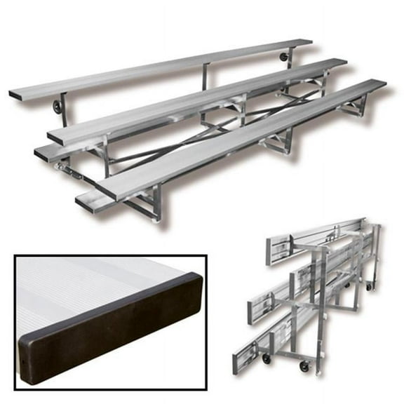 3 Row 8 ft. Tip n' Roll Bleacher - Seats 15