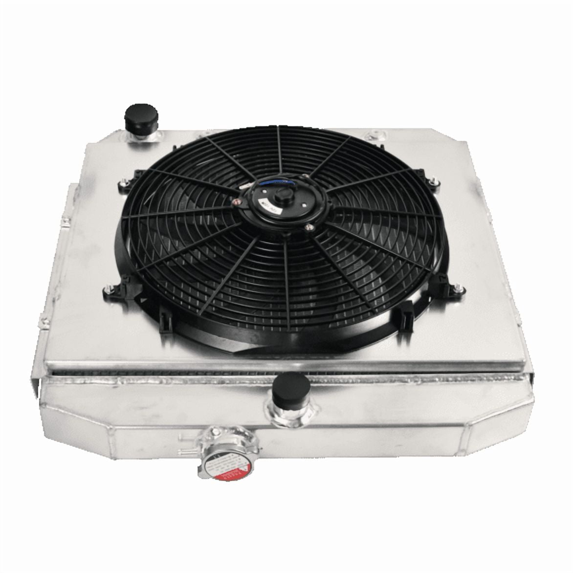 3 Row Aluminum Racing Radiator Shroud Fan for 1955-1957 Chevy Block V8 ...