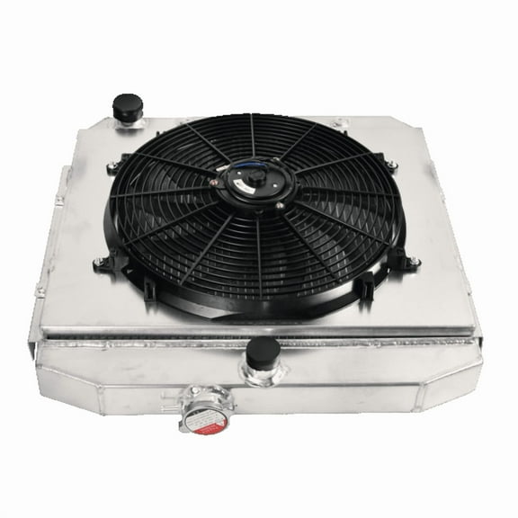 3 Row Aluminum Racing Radiator Shroud Fan for 1955-1957 Chevy Block V8 Bel Air