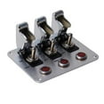 thumbnail image 1 of 3 Row Chrome Safety Cover Toggle Switch With Red Indicator Light, 1 of 1