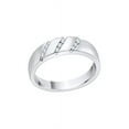 thumbnail image 1 of 3 Row Diamond Wedding Band in Sterling Silver (1/6 cttw) (I-Color, SI3-I1 Clarity), 1 of 2