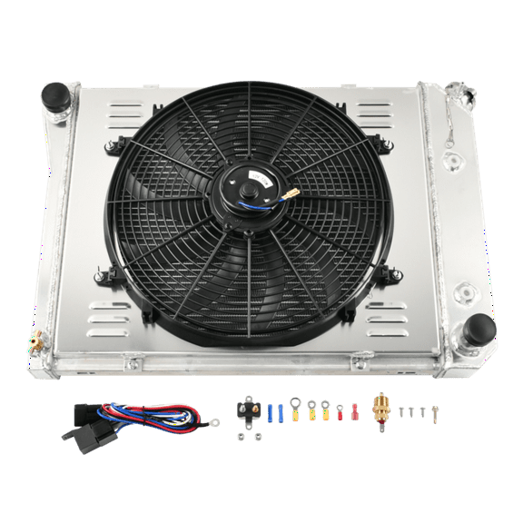 3 Row Radiator+Shroud Fan+Relay for 68-74 Chevy Nova 70-81 Camaro 75-87 El Camino