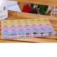 thumbnail image 1 of 3 Rows 21 Compartments, 7 Day Weekly Tablet Dispenser Organizer, AM PM Pill Storage Case, Portable Medicine Box for Home, Travel & Daily Medication Management, 8.5*4.8*0.9in, Multicolor, 1 of 5