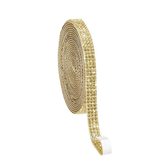 3 Rows DIY Self-adhesive Rhinestone Strip Ribbon with Sparkly Crystal ...
