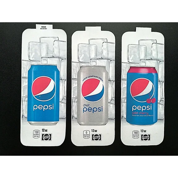 (3) Royal Vendors Chameleon Custom "Pepsi" 12 Oz Can Vend Labels (Flavor Strip)