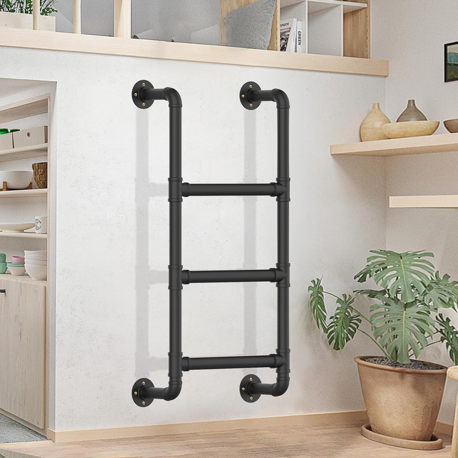 3-Rung Wall Mounted Step Ladder, Basement Fire Escape Ladder for ...