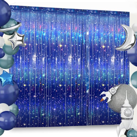 3 S Galaxy Foil Backdrop for Space Themed Party Decorations