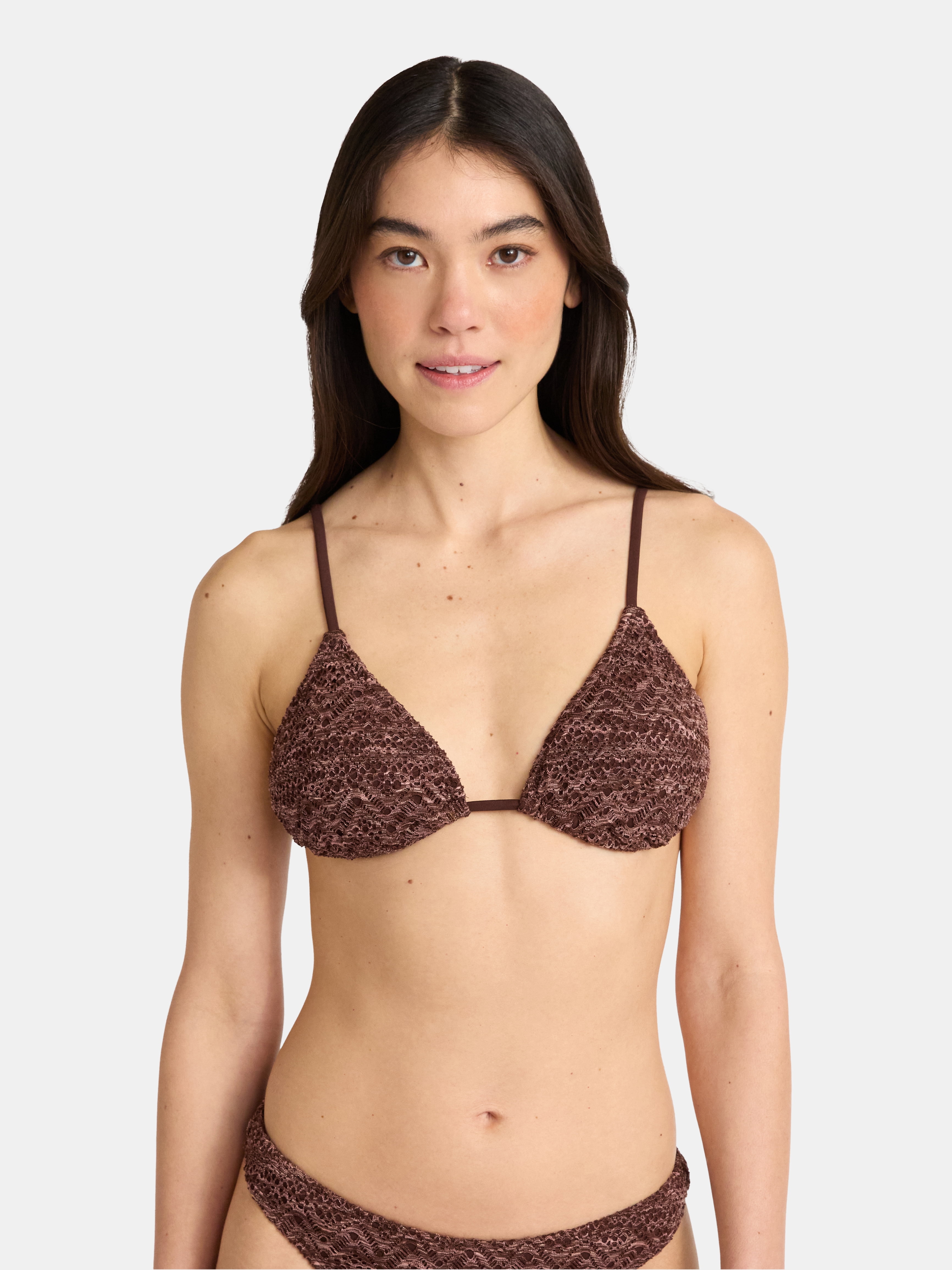 No Boundaries Warm Chocolate Bikini Top, Women's