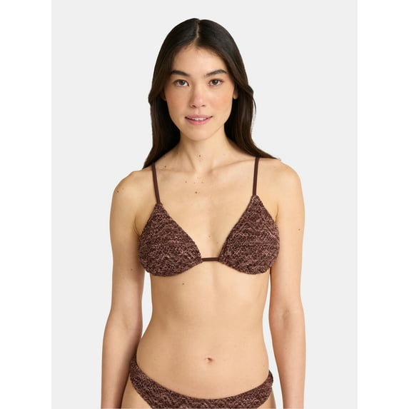 No Boundaries Warm Chocolate Bikini Top, Women's