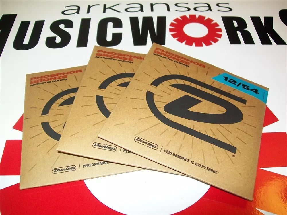 3 SETS! Dunlop Phosphor Bronze 12-54 Acoustic Guitar Strings #DAP1254