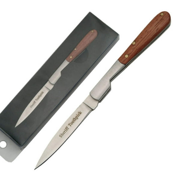 SZCO Supplies Sheriffs Toothpick Knife  2.75" Closed, Stainless Steel Blade, Rosewood Handle