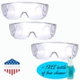 thumbnail image 1 of 3 Safety Glasses Goggles Protective Eye Protection Chemistry Laboratory Cover Over Splash Resistant Include 1 Lens Cleaning Spray Bottle Ship from Dallas, TX, 1 of 6