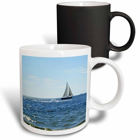 3drose, 3 Sails on Sparkly Seas, 11oz Magic Transforming Mug