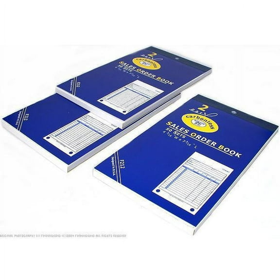 3 Sales Order Receipt Book Carbonless Record Sheet Forms 4 3/16" x 7 3/16"