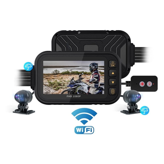 3" Screen Full Body Waterproof Motorcycle DVR Dash Cam 1080P Front Rear View Motorcycle Camera Recorder Box ,Clear Images