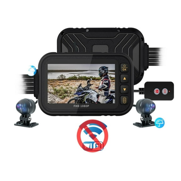 3" Screen Full Body Waterproof Motorcycle DVR Dash Cam 1080P Front Rear View Motorcycle Camera Recorder Box ,Richer Colors and Clearer Display