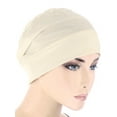 thumbnail image 1 of 3-Seam Chemo Cloche Cap in Ivory, 1 of 1