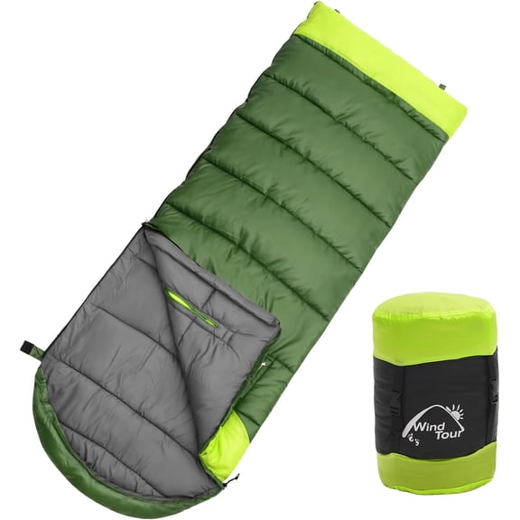 3 Season Lightweight Waterproof Sleeping Bag with Arm Ports and Left-Zip Design