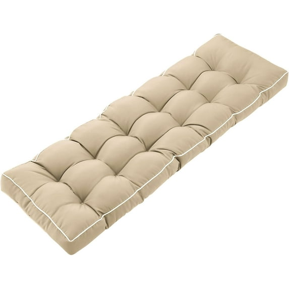 3 Seat 57 Inches Outdoor Porch Swing Cushions,Water-Resistant Tufted Patio Swing Replacement Cushions
