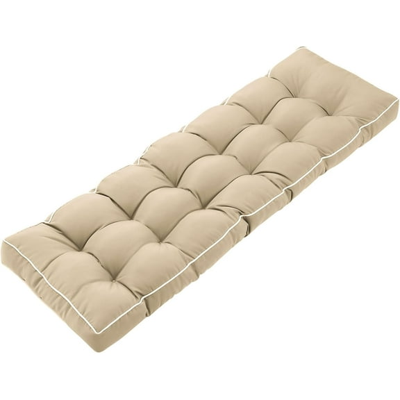 3 Seat 57 Inches Outdoor Porch Swing Cushions,Water-Resistant Tufted Patio Swing Replacement Cushions