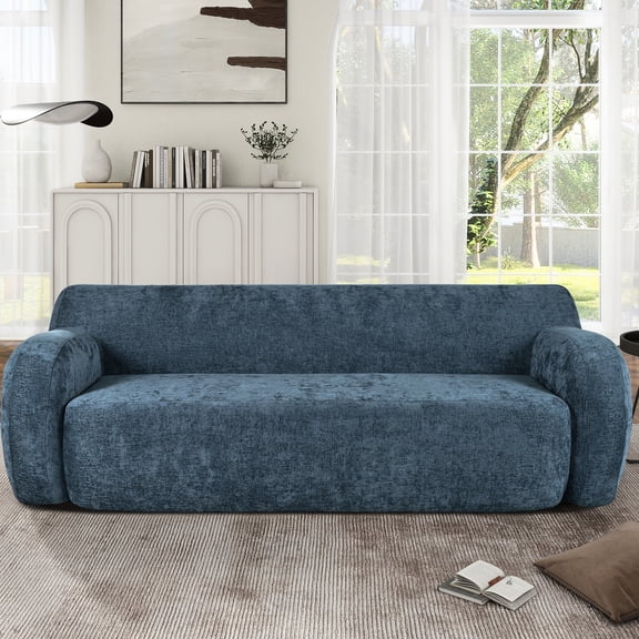 3 - Seat Dark Blue Sofa / Streamlined Appearance, Easy Maintenance / Home Decor