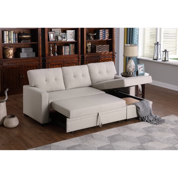 3 - Seat Linen - Transform to Twin Size Sleeper - For Overnight Hospitality - Storage Chaise and Detachable Back Cushion Assemblies