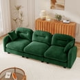 thumbnail image 1 of 3-Seat Modular Sectional Couch,Soft Chenille Fabric High-Density Foam Ergonomic Design,High Quality Wooden Base,Green, 1 of 13