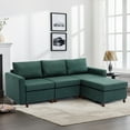 thumbnail image 1 of 3 Seat Module Sectional Sofa Couch with 1 Ottoman for Living Room, Seat Cushion and Back Cushion Non-Removable and Non-Washable, Convertible Sectional Modular Sofa for Living Room, 1 of 7
