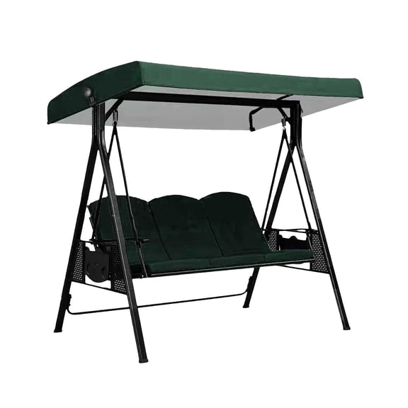 3 Seat Patio Swing Bed Adjustable Canopy Garden Swing Convertible Outdoor Porch Swing