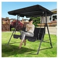 3Seat Porch Swing Chair, Outdoor Patio Swing Chair with Adjustable