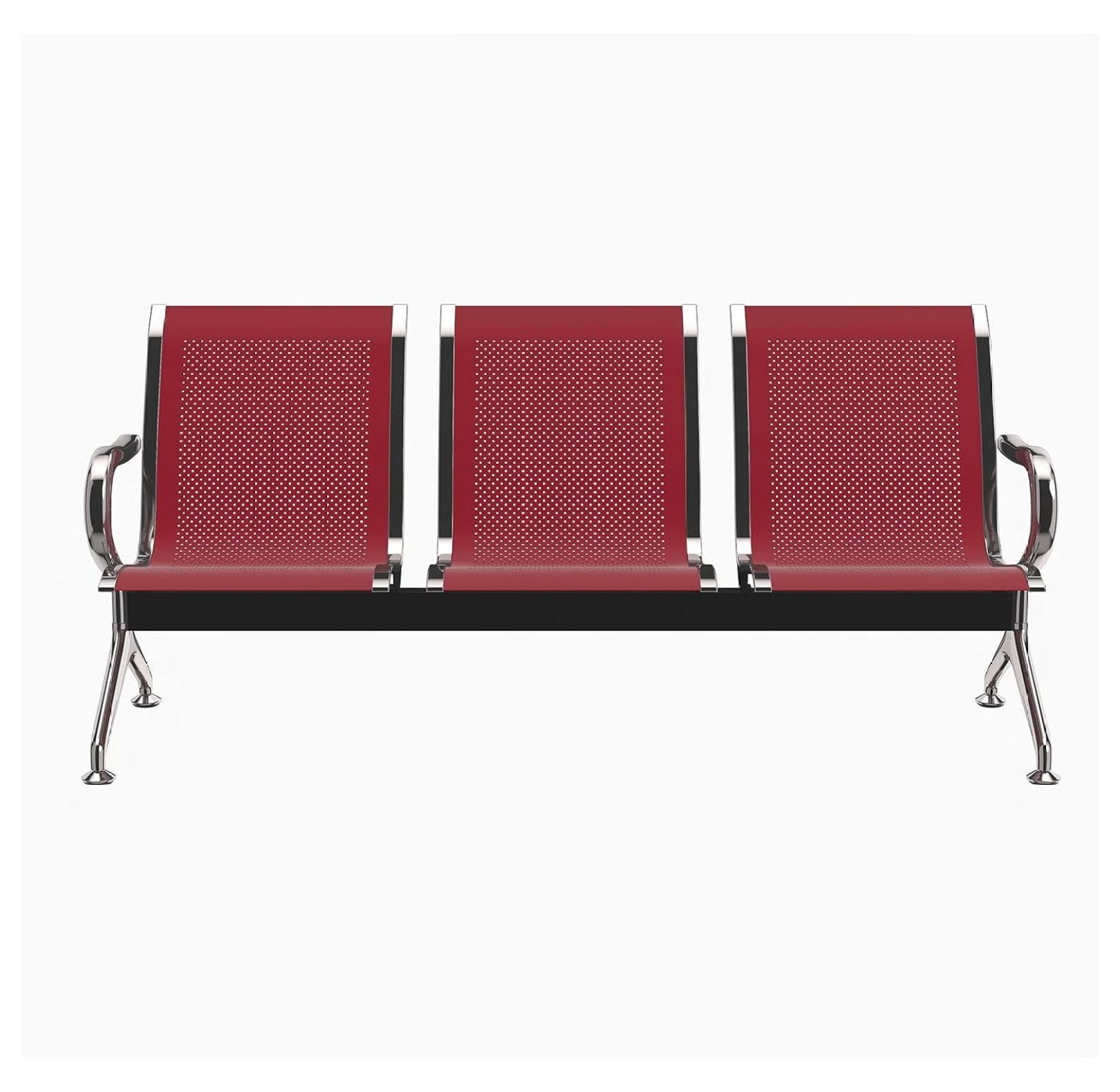 3 Seat Waiting Room Chairs with Arms, Ergonomic Reception Guest Seating ...