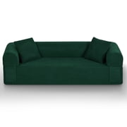 3 Seater Boneless Cloud Sofa, Corduroy Compressed Couch No Assembly Needed, Modern Sponge & Pocket Spring Sofa for Living Room Apartment Office
