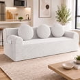 thumbnail image 1 of UHOMEPRO 71" Compact Cloud Couch, 3 Seater Low Profile Floor Sofa and Couch, No Assembly High Density Foam Couch, 1200lbs Capacity for Living Room Small Space, White, 1 of 10