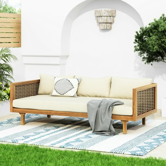 3 Seater Daybed With Wood, & Cushions Water- Qualities (3 Seat -to-spill