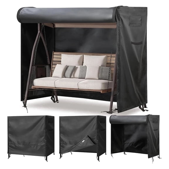 Che Yi Bao 3 Seater Hammock Glider Chair Cover, 87"x 60"x 72", 420D Waterproof Garden Glider Chair Covers, Outdoor All Weather Protection UV Resistant Swing Canopy Cover