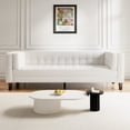 thumbnail image 1 of 3 - Seater Ivory White Velvet Sofa | With Removable High - Density Foam Cushions | Relaxed and Supportive Seating, 1 of 5